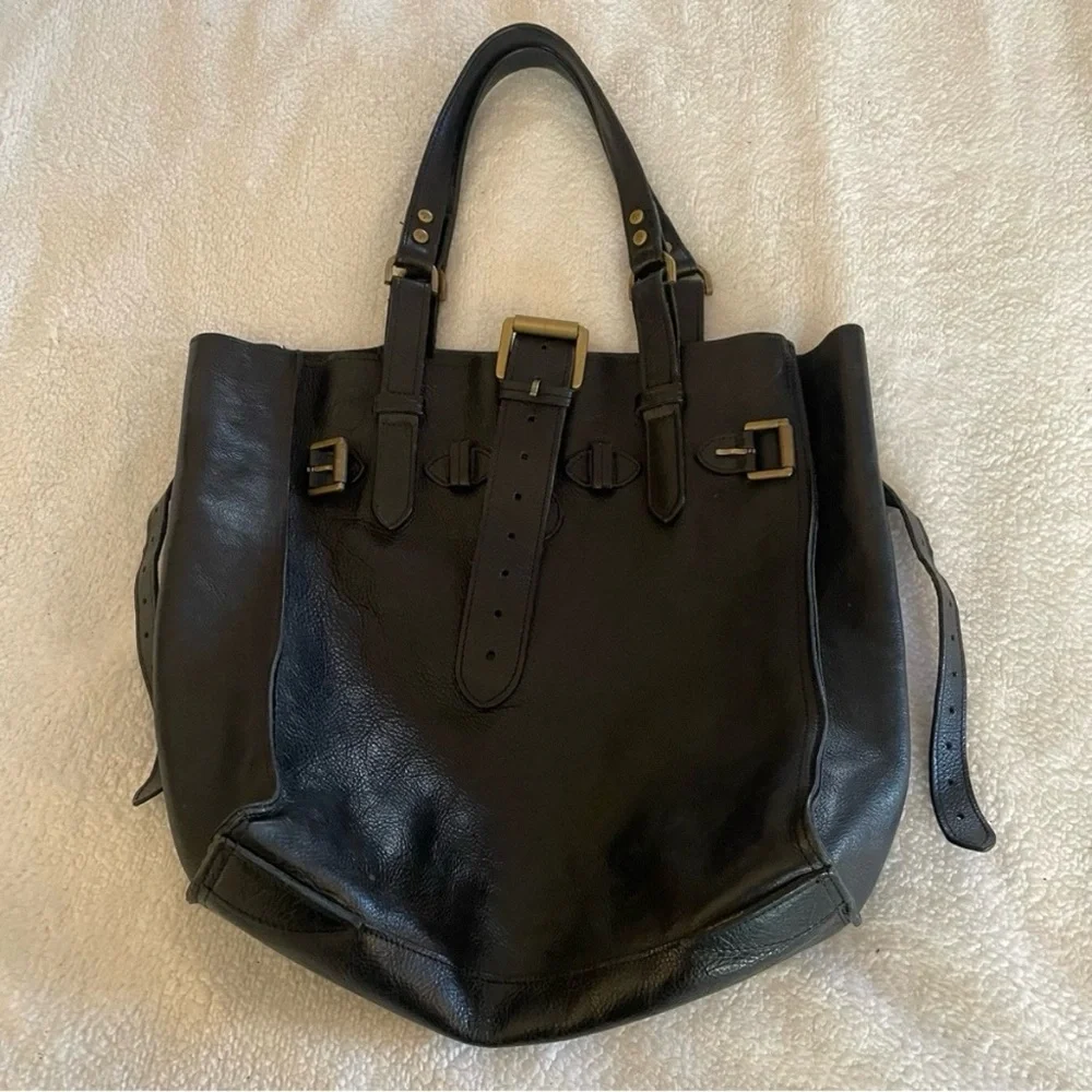 Mulberry Black Leather Top-Handle Tote with Gold Hardware - Picture 10 of 16